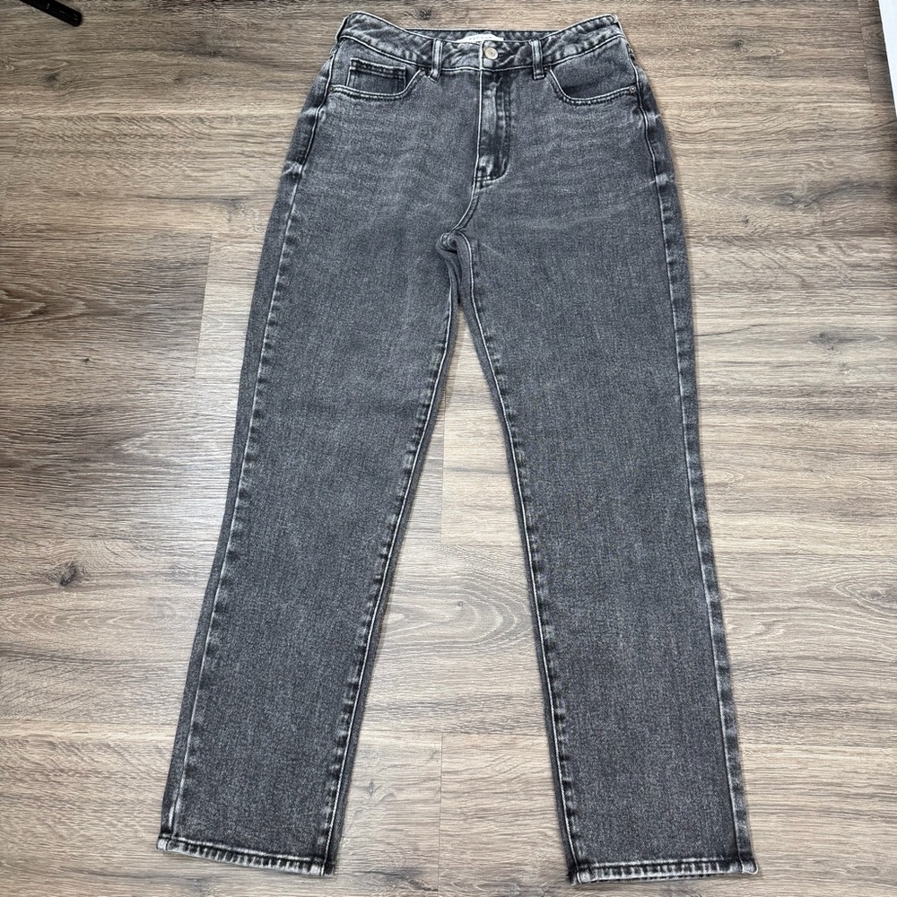PacSun‎ Mom Jeans 26 High Rise Gray Black Straight Leg Vintage Wash